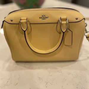 Coach Leather Yellow Mini Bennett Handbag Satchel